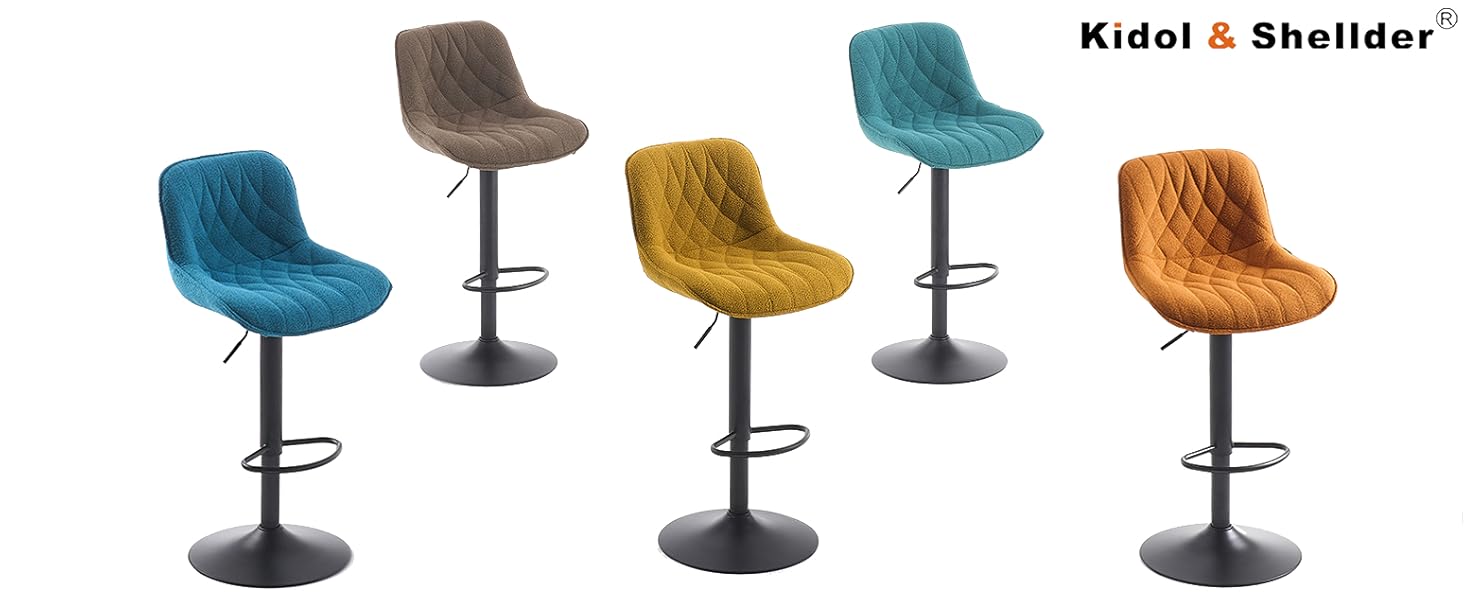 Kidol & Shellder Bar Stool Adjustable Barstool Swivel