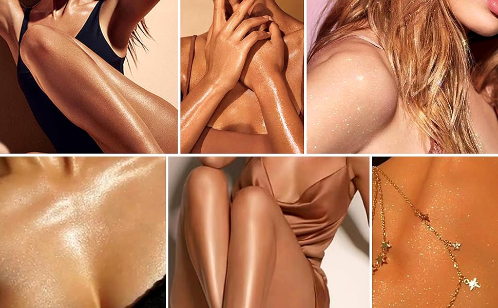 Vloeibare highlighter-spray voor het lichaam