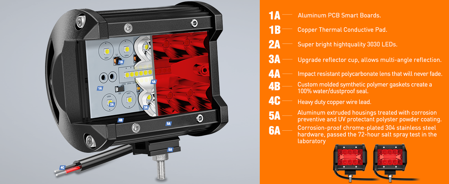 red light pods Hunting Lights led fog lights for trucks led spot lights