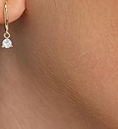 Gold Huggie Hoop Earrings Set Small 14K Gold Plated Cute Dainty Birthstone Earrings Stack Hypoall...