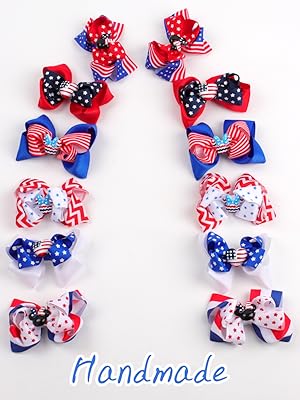 4th of July Hair Bows Clips
