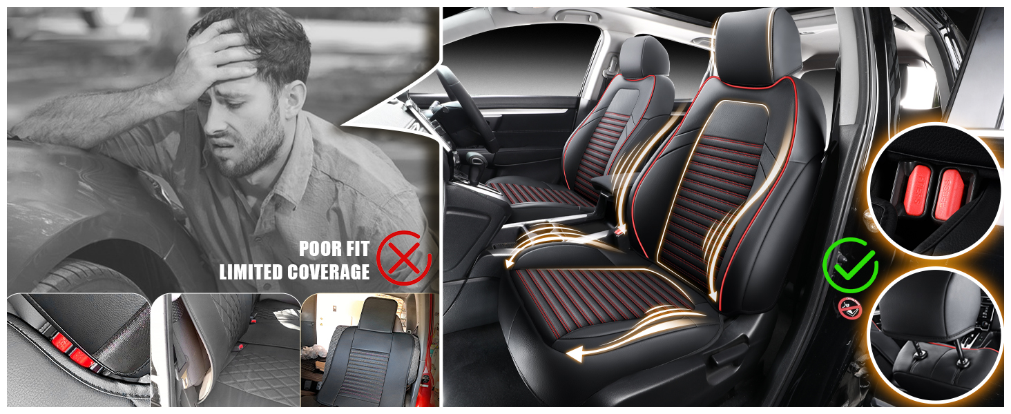 LINGVIDO Custom Fit Honda CRV Car Seat Covers, Full Set