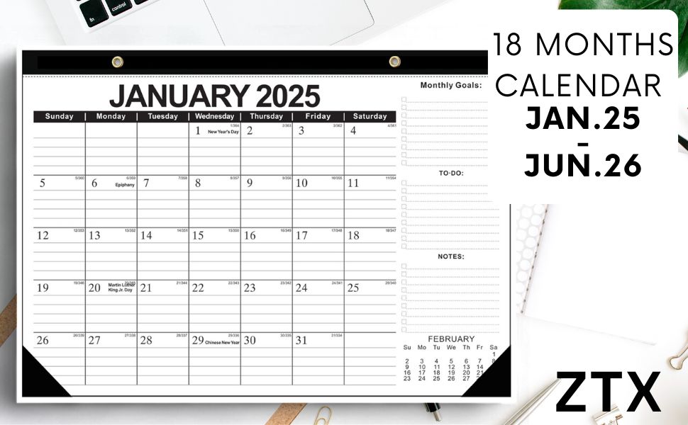 2025 XXL Extra Large Wall Calendar with Julian Date