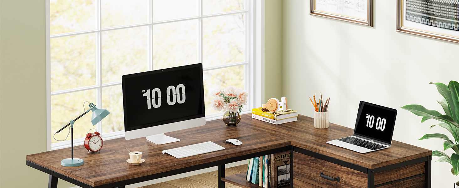 Tribesigns L-Shaped Computer Desk