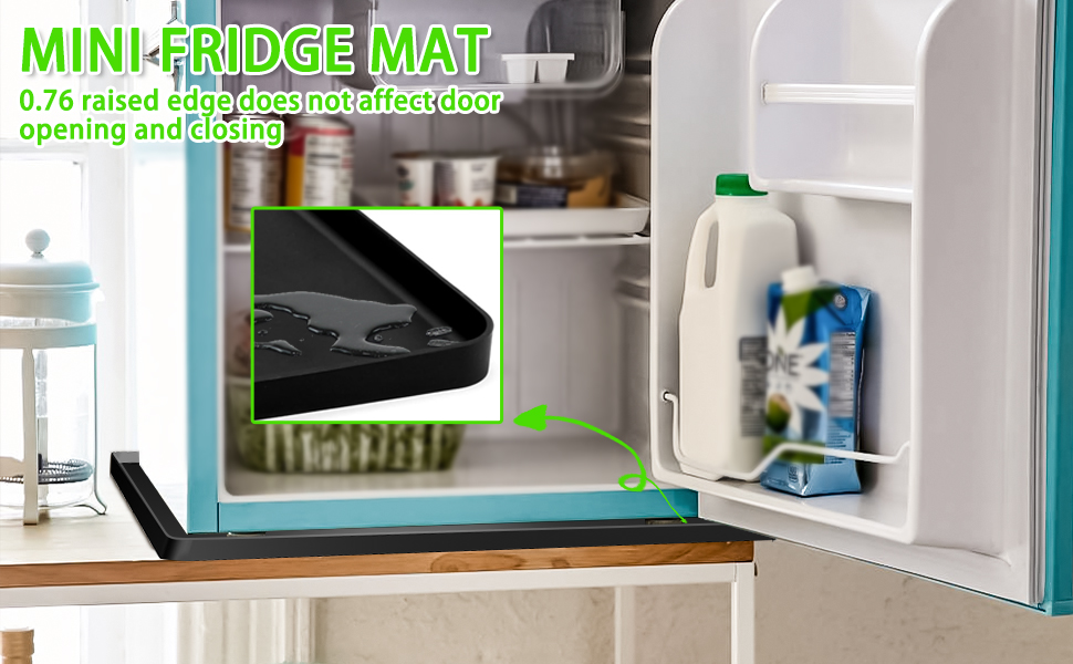 Mini Fridge Mat Silicone Drip Tray with Raised Edge，24" x