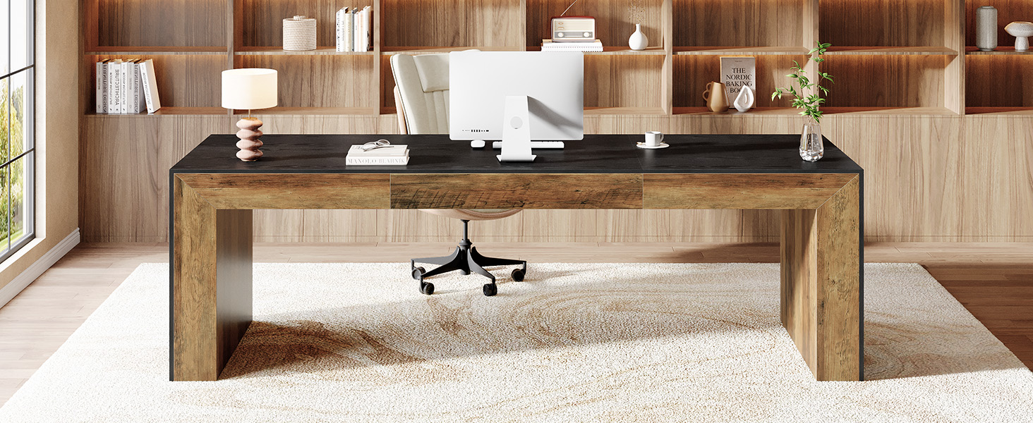 Tribesigns 86.6-Inch Long Computer Desk for 2 Person,