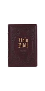 Antiqued Dark Brown Faux Leather Giant Print Full-size King James Version Bible with Thumb Index