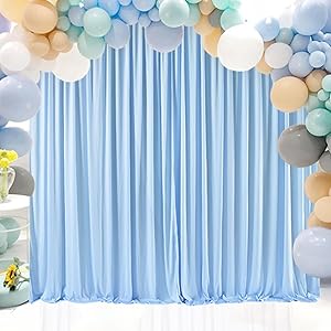 Amazon.com: 10ftx10ft Blue Wrinkle-Free Backdrop Drapes, Blue Polyester