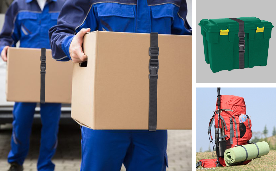 Masterwise Buckle Straps with Clips, Adjustable Nylon