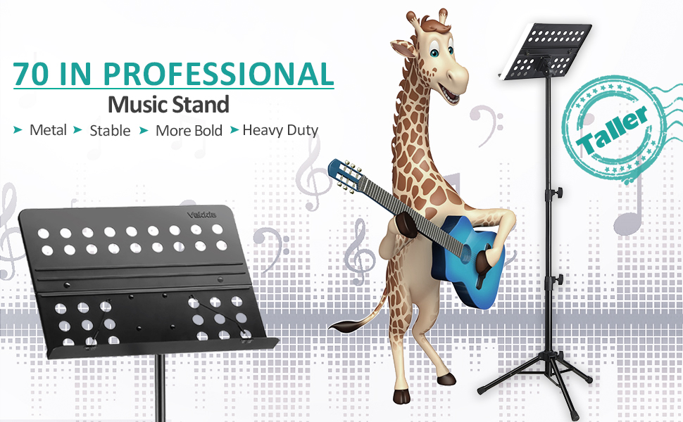 70 in Vekkia Sheet Music StandMetal Professional Portable