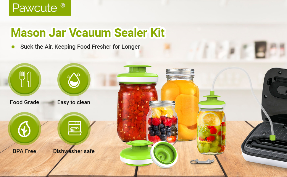 Jar Vacuum Sealer for Wide Regular Mouth Mason Jar,Mason Jar Sealer with Accessory Hose and