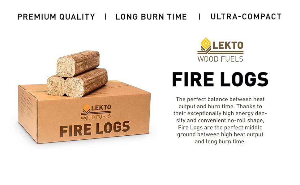 Lekto Woodfuels Fire Logs 1 x 20 kg Mini Pack, Softwood Sawdust For