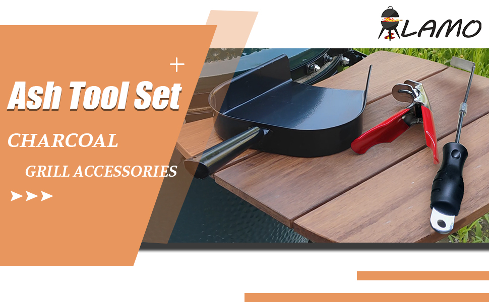 OLAMO Ash Tool Set for Big Green Egg,Kamado Grill Cleaning