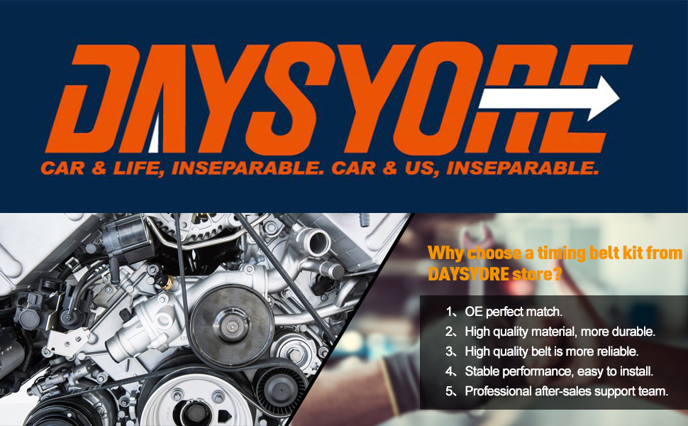 DAYSYORE 3.4L Engine Timing Belt Kit with Water Pump Fits for 4RUNNER