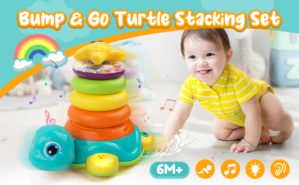 Baby Toys 6 to 12 Months Musical Stacking Toys for 1 2 3 Years Old Boys Girls