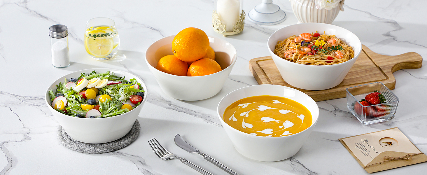 ﻿  bowls soup bowls salad bowl ramen bowl white bowls for kitchen porcelain bowls set of 4 