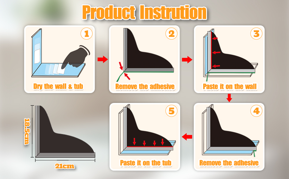Honitra Shower Splash Guard with Adhesive, 2Pcs Water