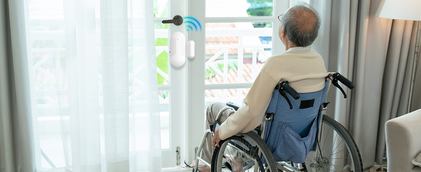 WiFi Smart Wireless Caregiver Pager Door Alarms for Dementia Patients/Elderly/Home