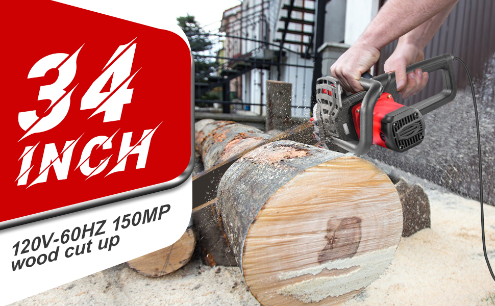 Electric Chainsaw Corded 16 Inch Electric Chainsaw, 9 Amp