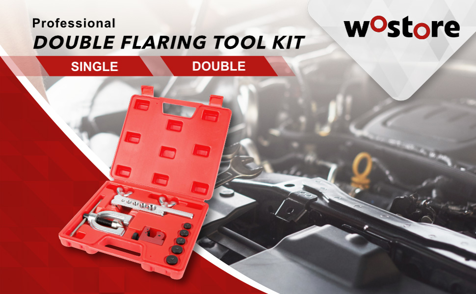 Wostore Auto Double Flaring Tool Kit Copper Aluminum Brake