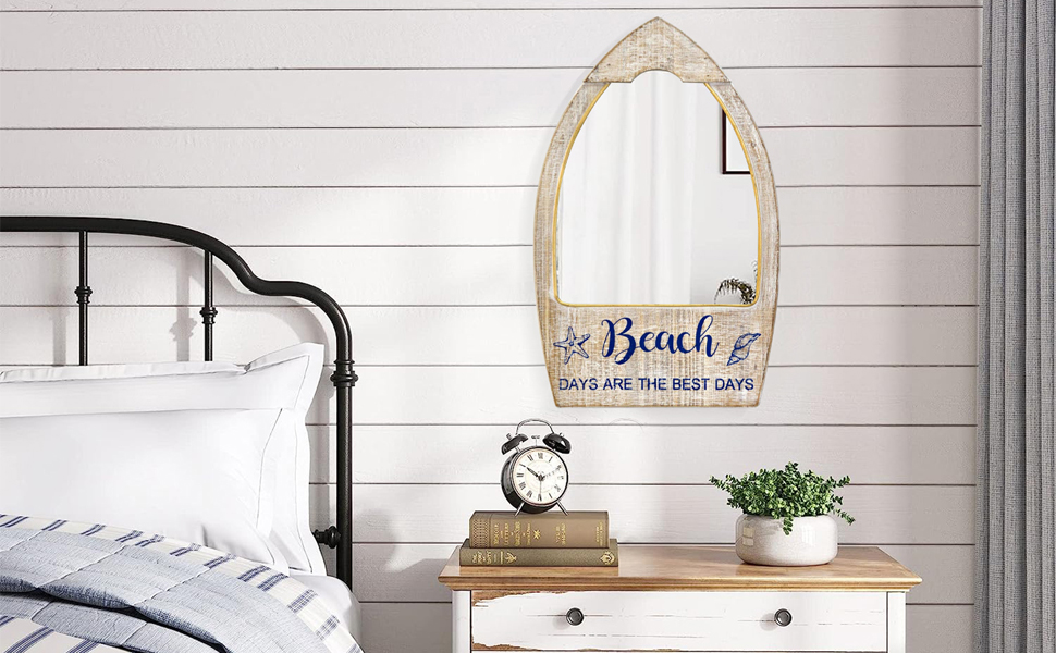 Rustic Wood Framed Wall Mirror for Beach... 19 These mirrors are beautiful and completed the look for a bedroom