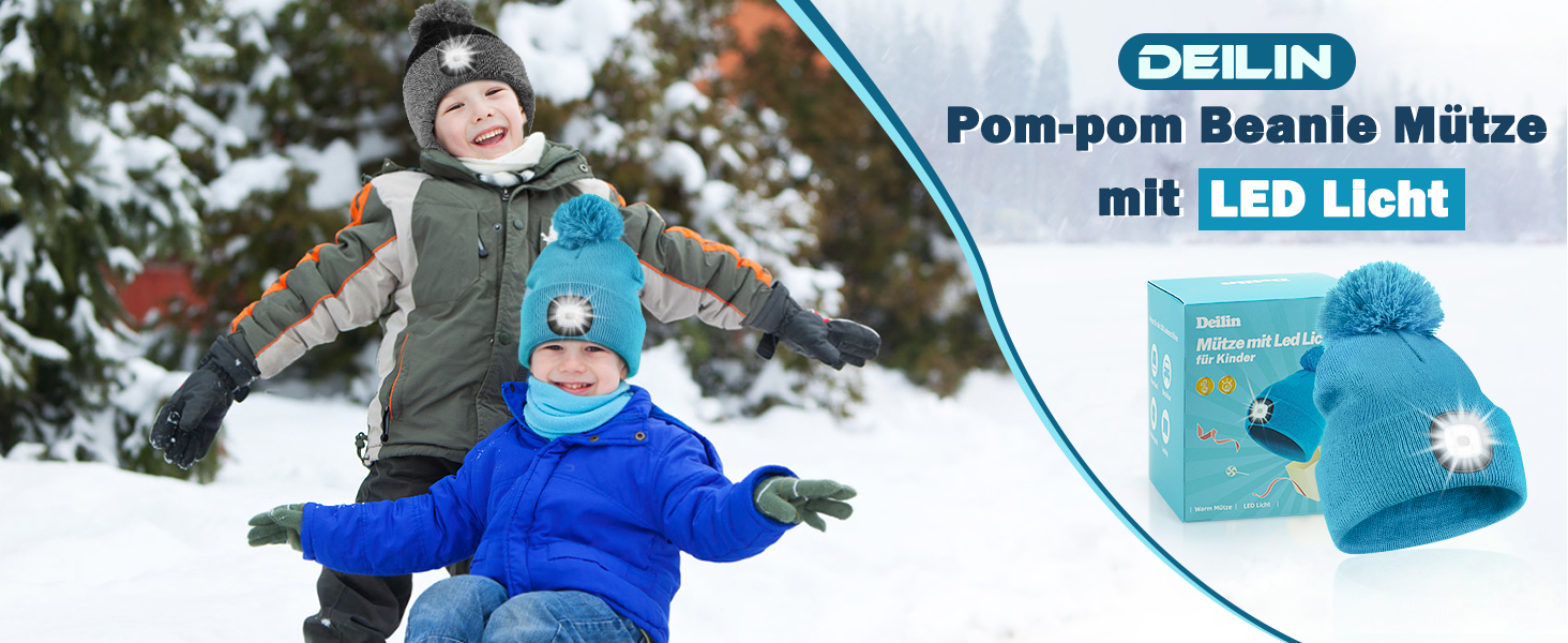 Mütze mit Led Licht Kinder