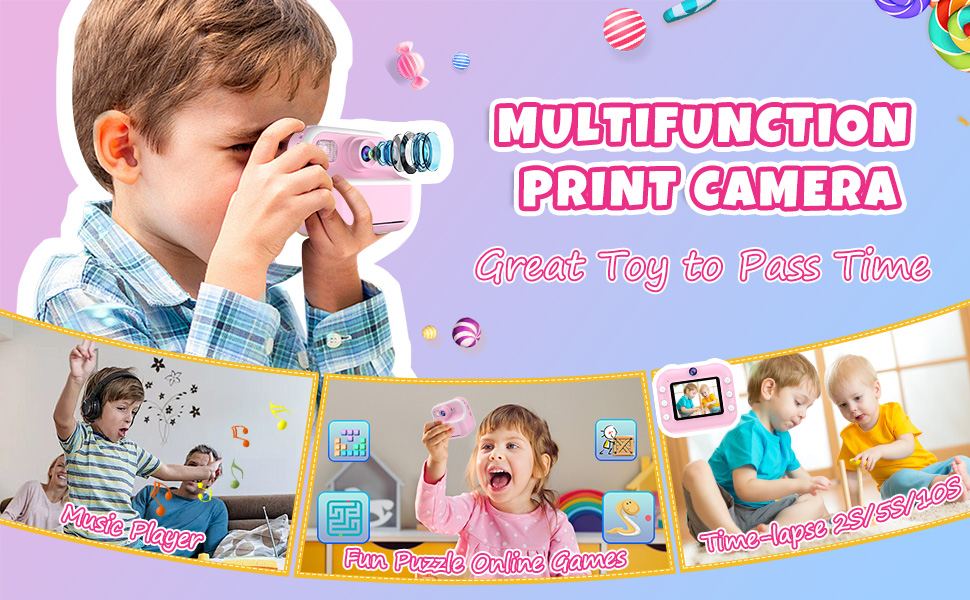Amazon.com: TOZDTO Kids Camera Instant Print,1080P HD Dual
