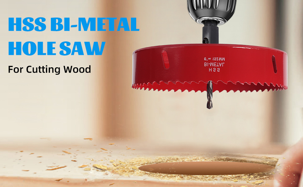 Hole Saw 6 Inch for Recessed Lighting, 152mm HSS BiMetal Hole Saw for Wood, 32mm Cutting Depth