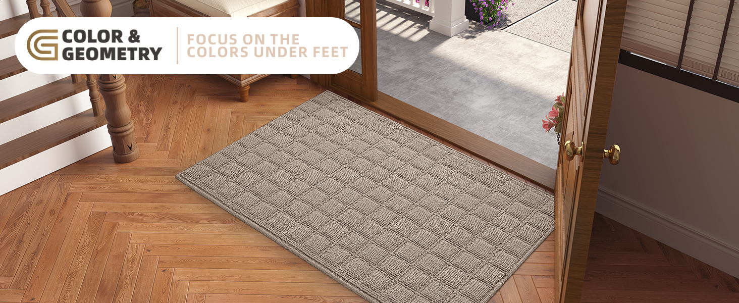 Color&Geometry Indoor Door Mat 36"x60" Non Slip Rubber