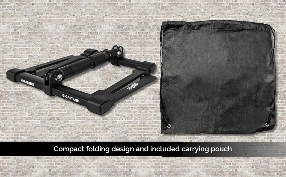 Compact folding design and included carrying pouch