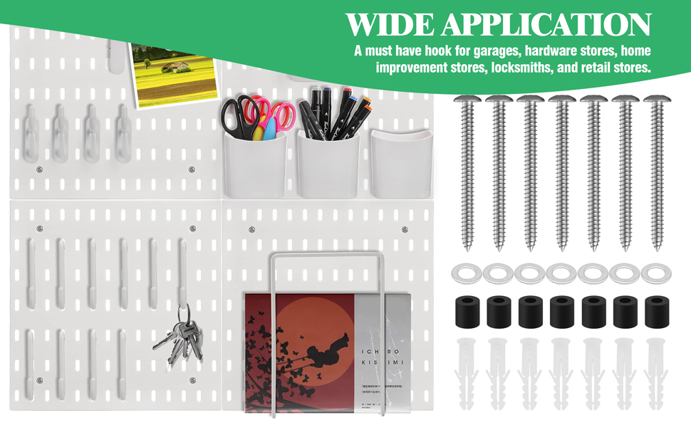 Yauhar 200Pcs/50 Sets Pegboard Mounting Kit Contains Screws, Anchors