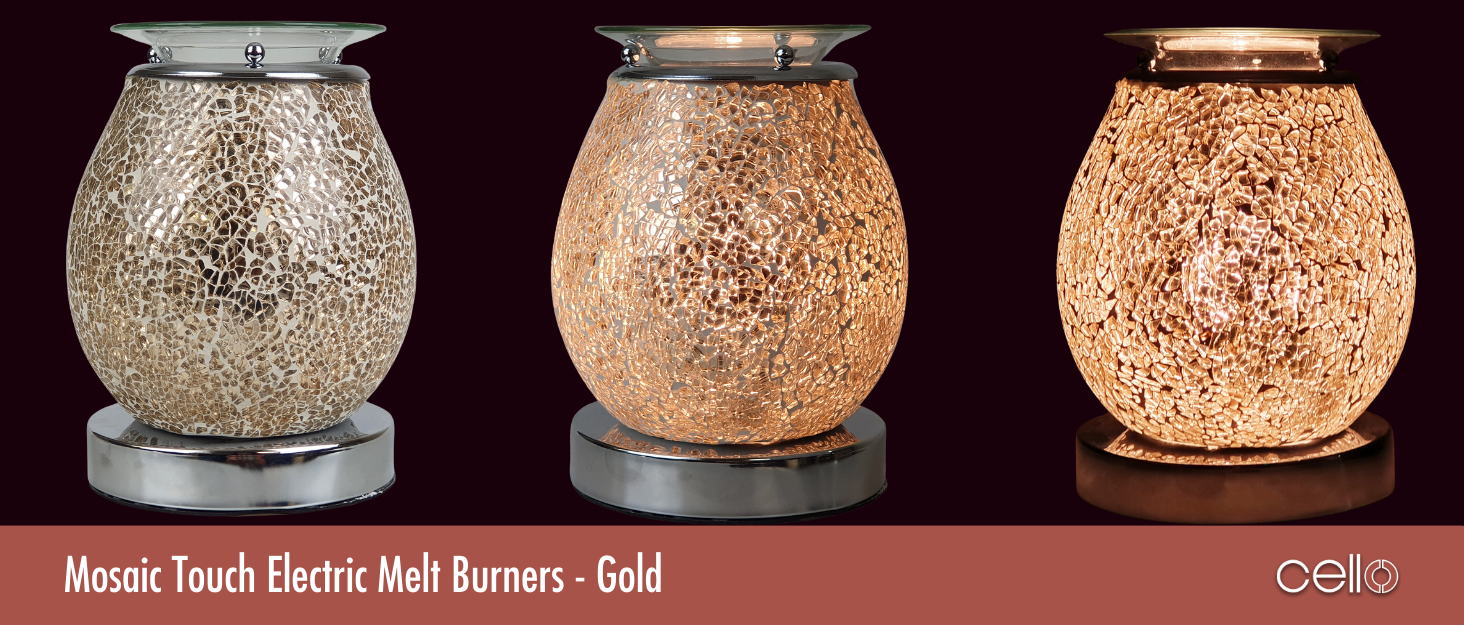 Cello Rose Gold Mosaic Touch Electric Melt Burner Wax Melt & Oil