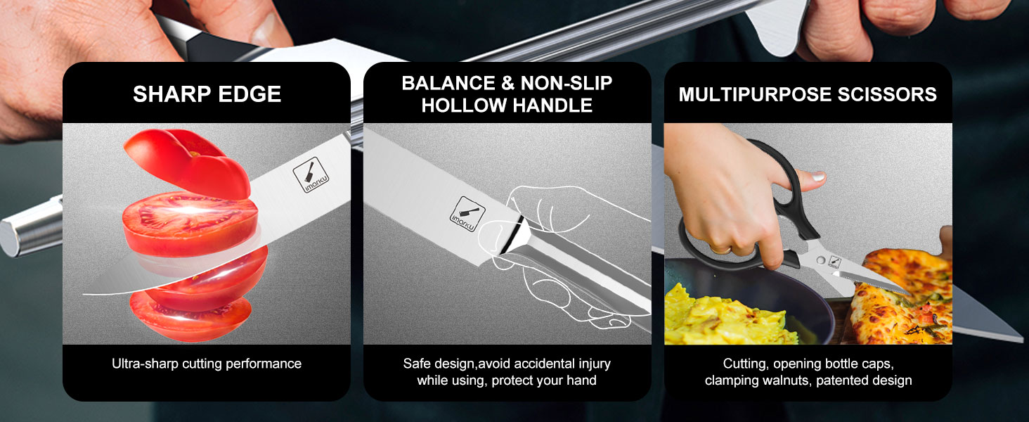 Kitchen Knife Set with Block