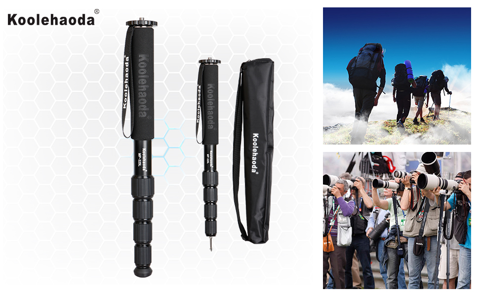 Koolehaoda Professional 65.3inch Camera Aluminum Monopod, 5Legs