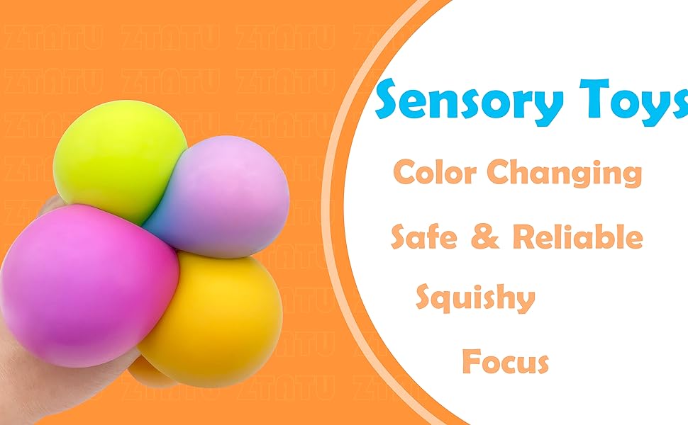 Squishy Stress Balls for Kids (4 Pack) Sensory Squeeze Ball