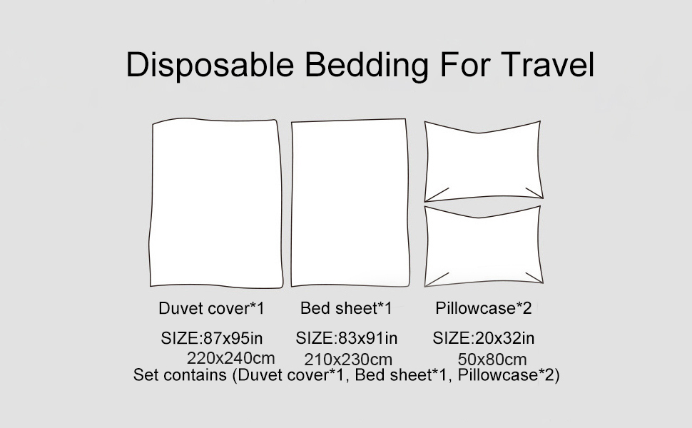 RZOZSZEZ Disposable Bed Sheets Travel Disposable Bedding Set With 1 Bed