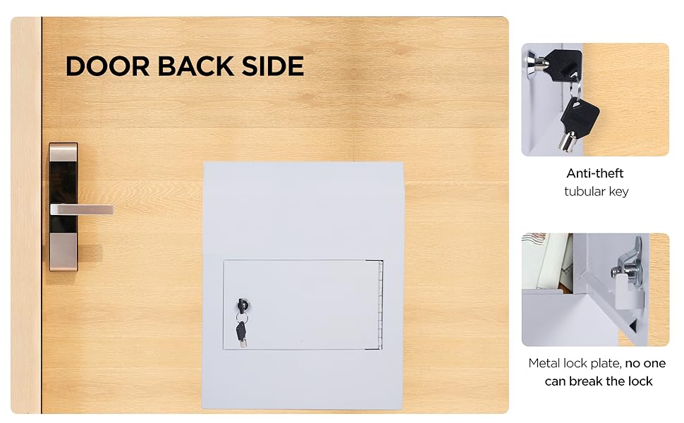 flybold ThroughtheDoor Locking Key Drop Box Heavy Duty Rainproof Door