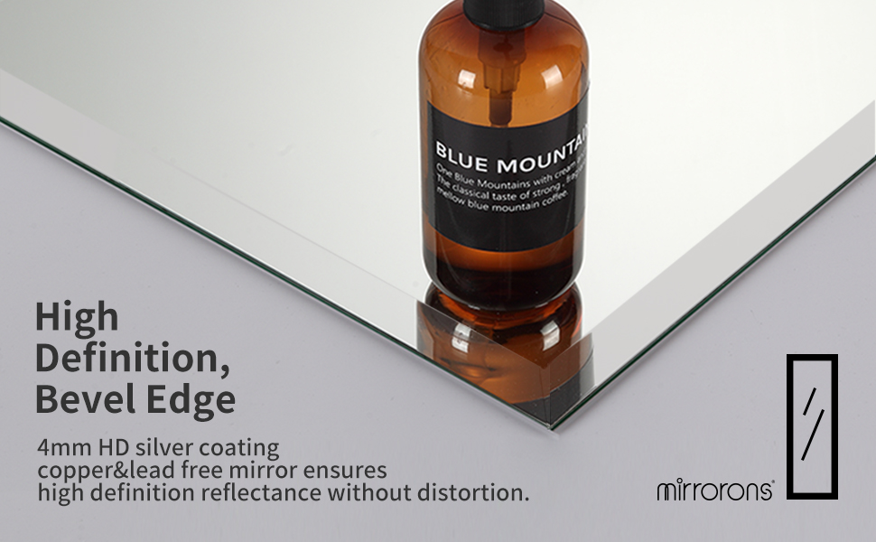 Mirrorons Beveled Mirror, Bathroom Mirrors 48" x 30", Frameless Rectangle Bathroom