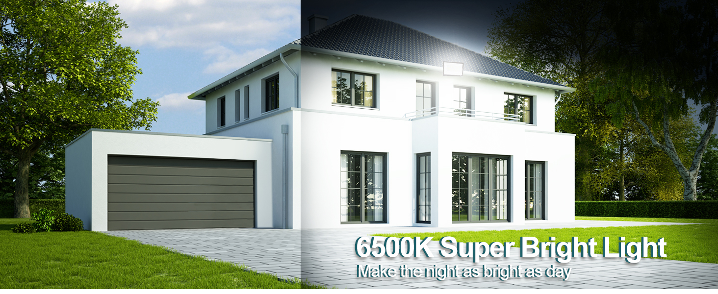 150W LED Flood Light, 18000LM Outside Lights for Yard Plug in Durable IP66 Waterproof 6500K