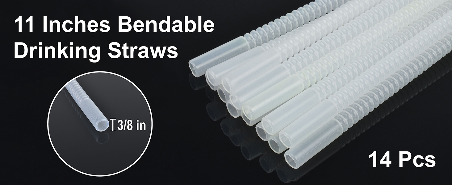 Bendable Straws 11 inch Long Flexible Straws Bendy