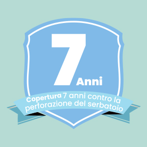 el emblema con el número 7 en el centro y el texto 7. 7 años en el medio