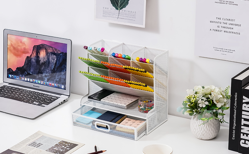 mesh desk organiser 