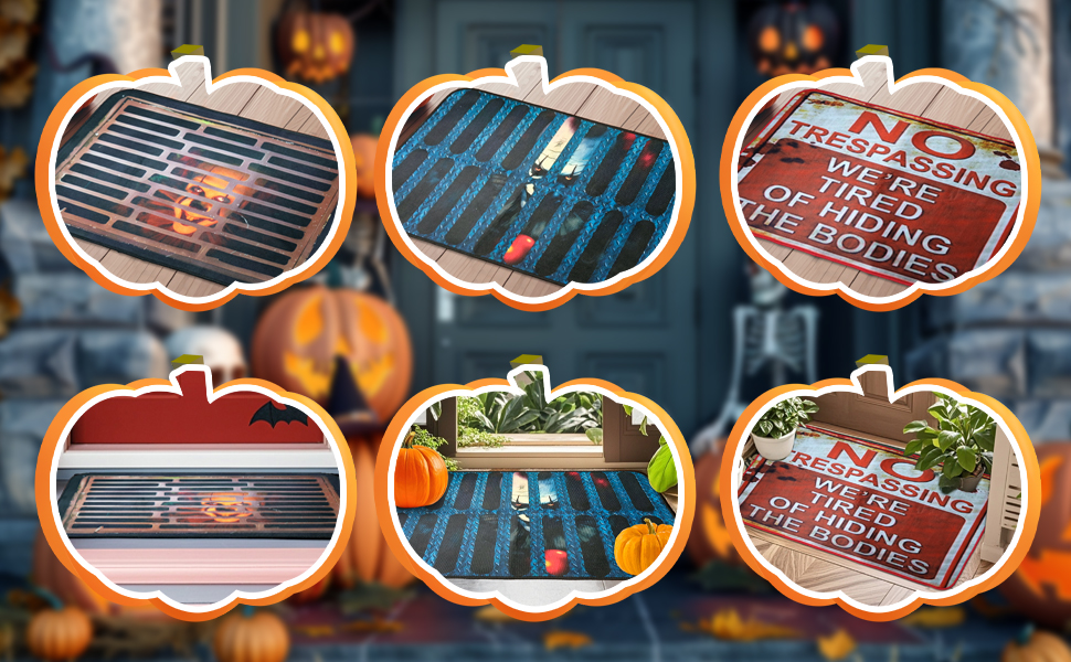 CHAROUP 31.5 x 19.7 Inch Halloween Door Mat Horror Funny