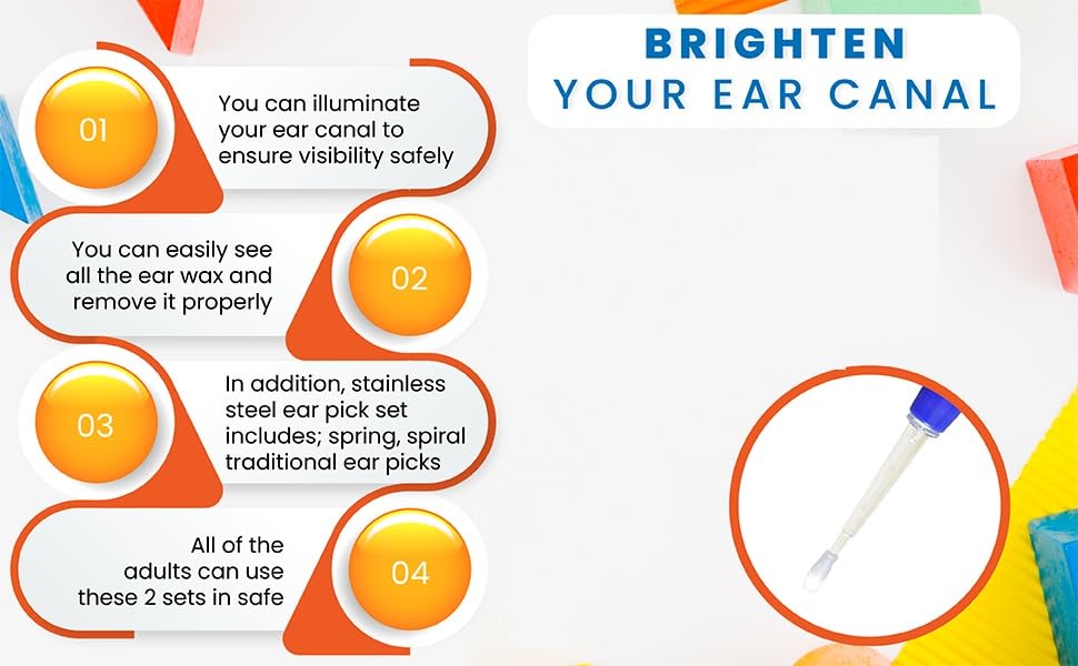 Earpick Flishlight Ear Cleaner (5 Pcs) 8 SPN-BFC Brighten