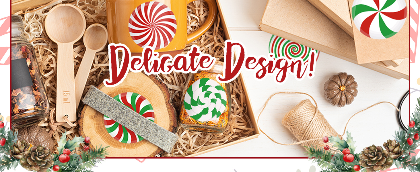 1000Pcs Christmas Candy Theme Stickers Roll