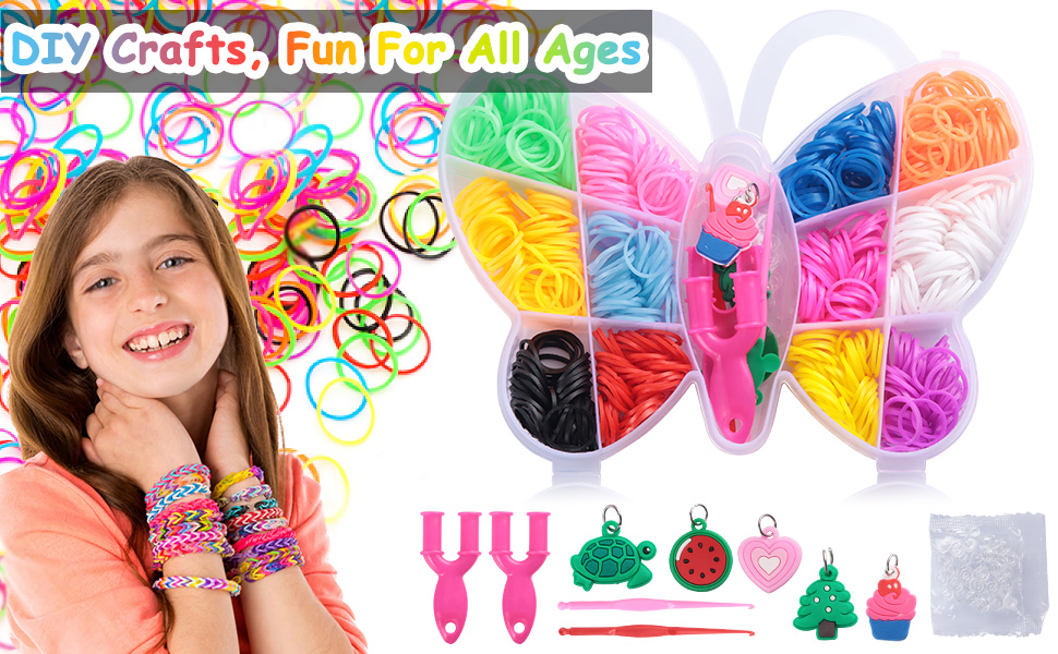 IFUCTYE 600 PCS/Box Rubber Band Bracelet Kit, Rubber Loom