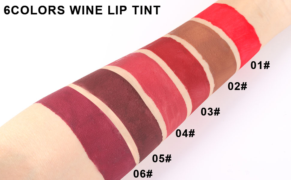 6 Colors wine lip stick 