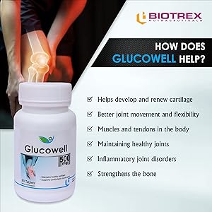 Biotrex Glucowell Glucosamine, MSM & Chondroitin 500mg (60 Tablets)