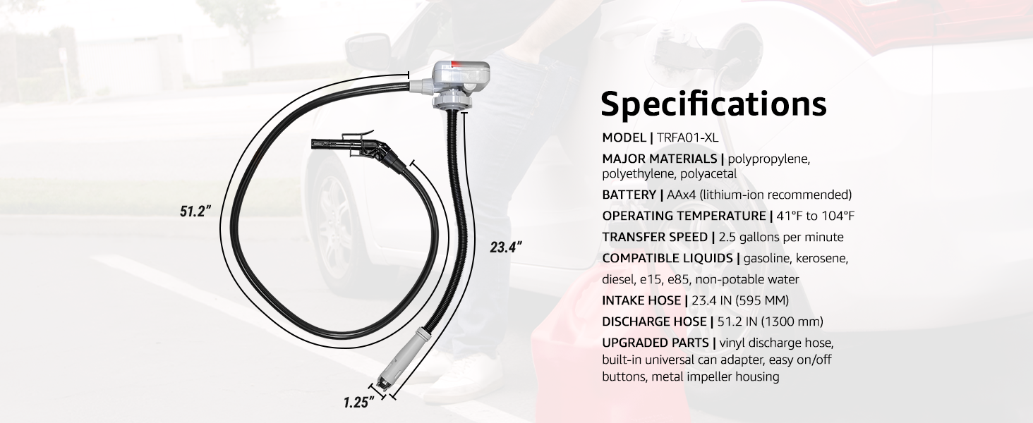 TRFA01-XL SPECIFICATIONS