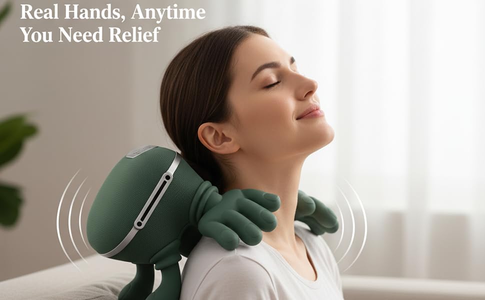 New HomeGoods N7 shiatsu neck massager mimicking real hands for deep tissue relief.